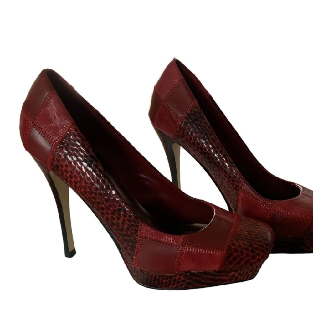 Womens Red / Black Leather Italain Style Heels Size6.5 …. Brand New - Gorgeous!!
